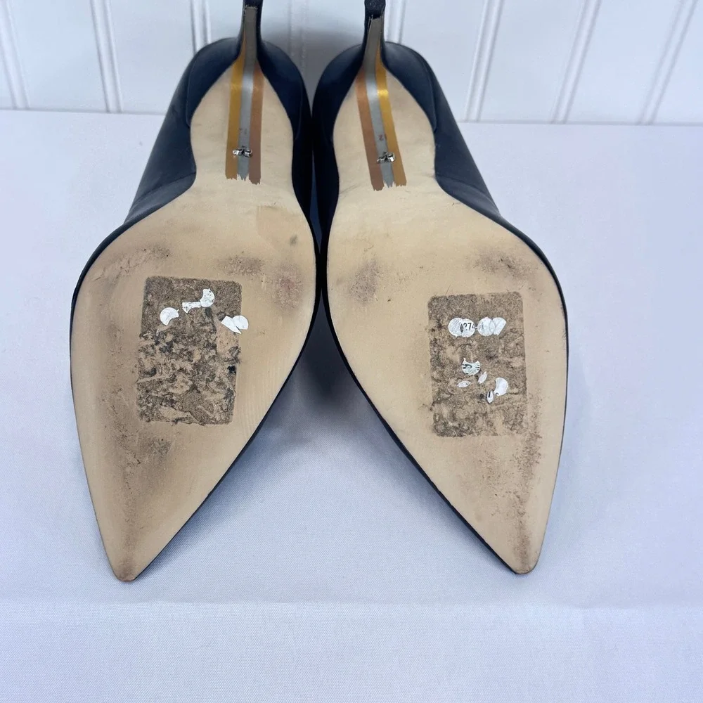 Sam Edelman Black Leather Pointed Toe Stiletto Heels